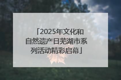 2025年文化和自然遗产日芜湖市系列活动精彩启幕