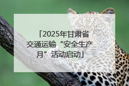 2025年甘肃省交通运输“安全生产月”活动启动