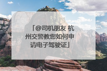 @司机朋友 杭州交警教您如何申请电子驾驶证