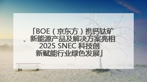 BOE（京东方）携钙钛矿、新能源产品及解决方案亮相2025 SNEC 科技创新赋能行业绿色发展