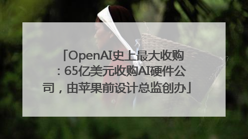 OpenAI史上最大收购：65亿美元收购AI硬件公司，由苹果前设计总监创办